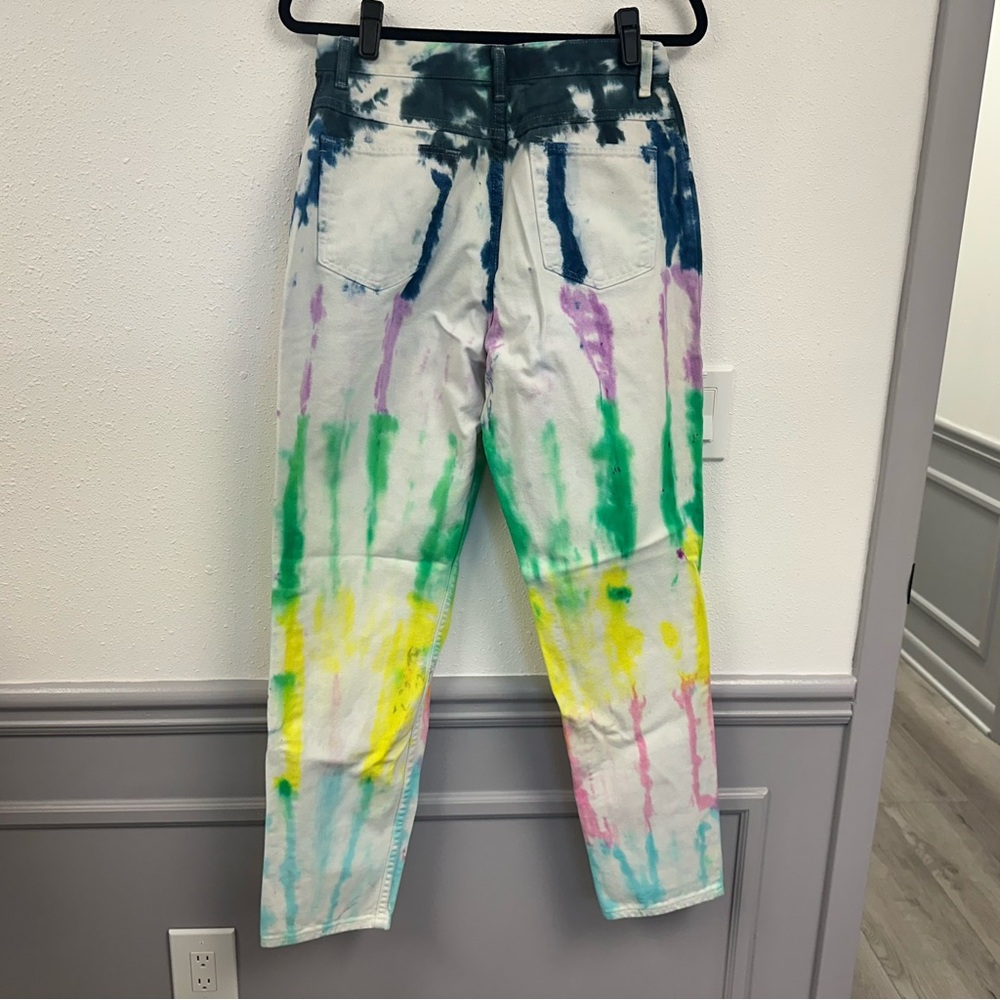 Y2K High Rise 100% Cotton Wrangler Tie-Dye Mom Jeans (1052) - Picture 8 of 12